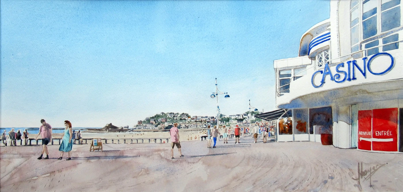 Pléneuf-Val André     35x60     350€     Le casino et la promenade  sur la digue