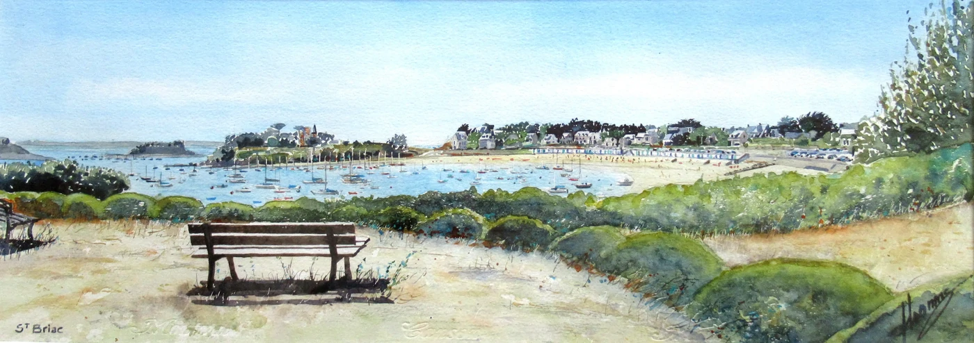 St briac     35x70     350€     Vue sur le chateau du Nessay et la plage du Béchet depuis le balcon d'Emeraude. 