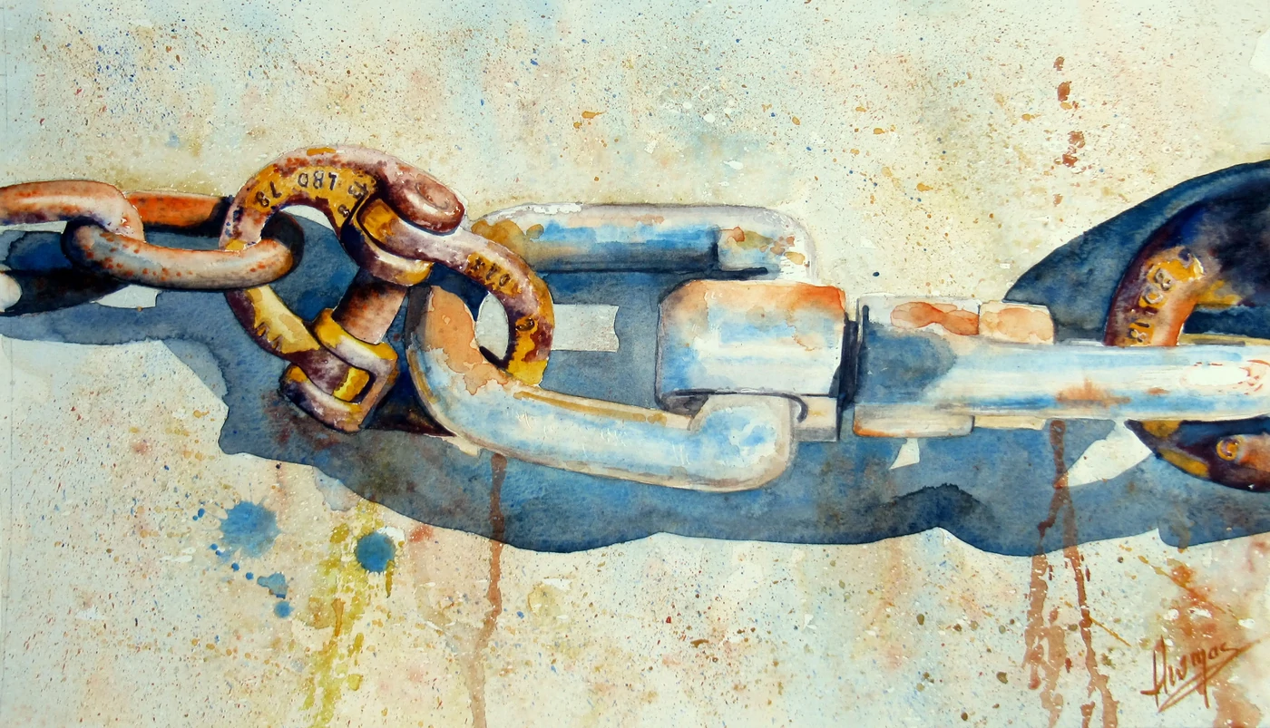 Chaînes à Honfleur     40x60      350€