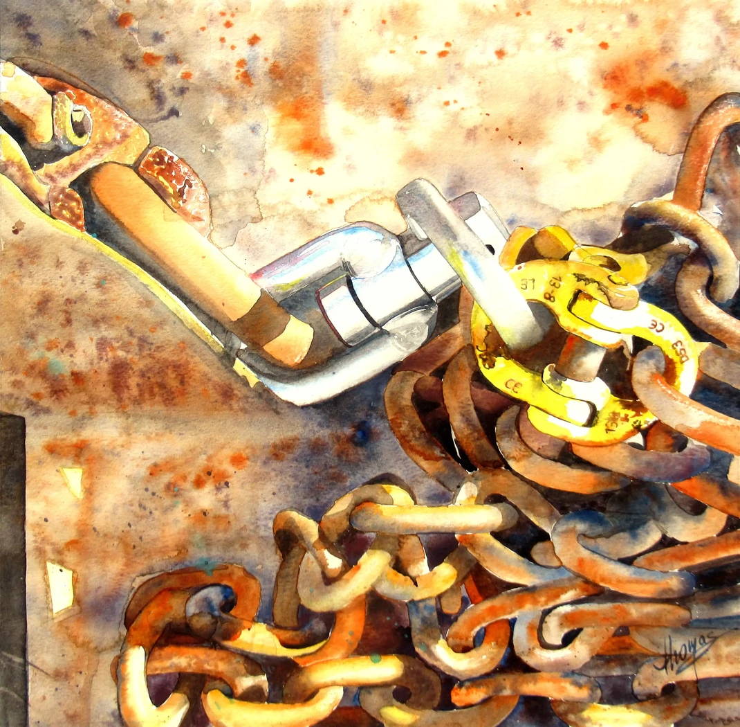 Chaînes à Honfleur     50x50     350€