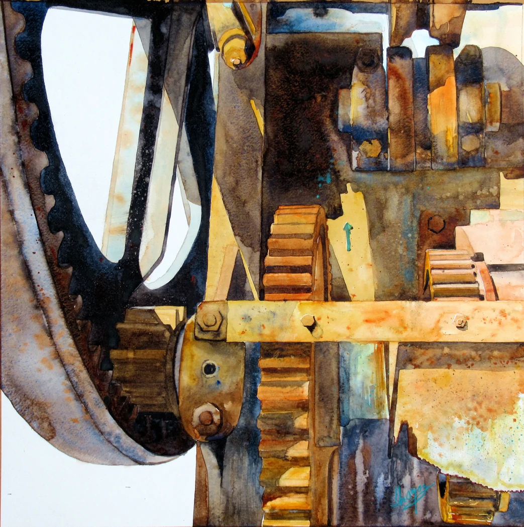 La grue de Ré 2     50x50     350€     Vieille grue hors d'usage sur le port  de Saint-Martin-de-Ré